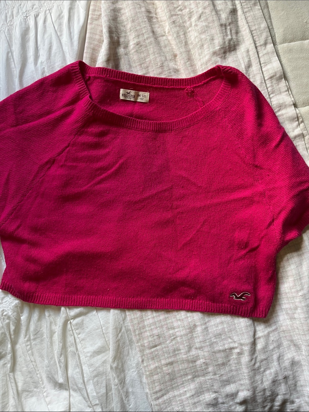 Hollister Bright Fuchsia Cropped Knit Top